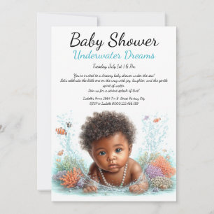 Underwater Dreams Watercolor Baby Shower Invitation