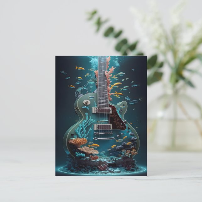 Underwater Electric Guitar Postcard (Standing Front)