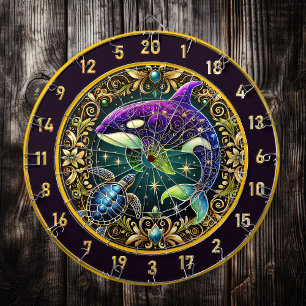 Underwater Elegance Orca Dartboard Decor