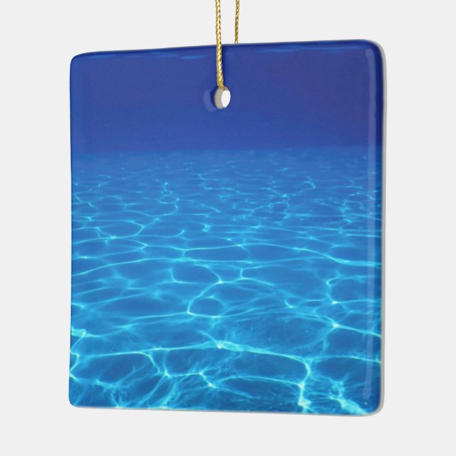 Underwater Empty Swimming Pool Ceramic Ornament (Left)