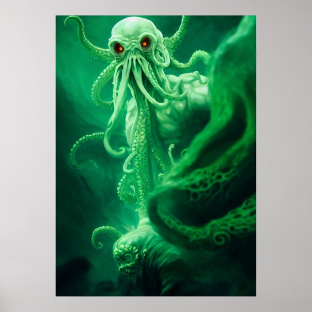 Underwater Encounter with Cthulhu Poster (Front)