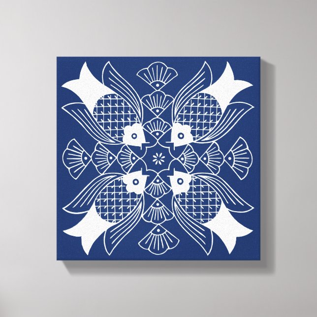 Underwater Fish Design with Blue Background Canvas Print (Front)