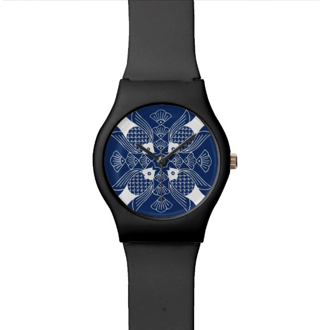 Underwater Fish Design with Blue Background Watch (Close Up)