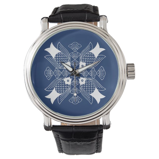 Underwater Fish Design with Blue Background Watch (Front)