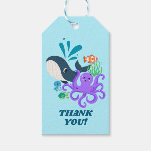 Underwater Friends Party Child Birthday Gift Tags