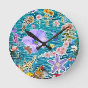 Underwater Garden Round Clock