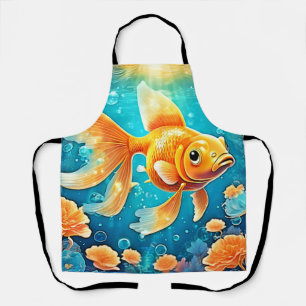 Underwater Goldfish Art Apron