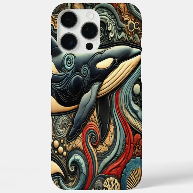 Underwater Grace: Whales and Waves Case-Mate iPhone Case (Back)