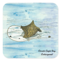 Underwater Hand-Painted Endangered Eagle Ray 
