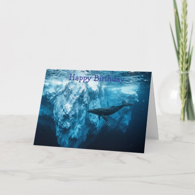 Underwater iceberg and a Humpback Whale Card (Front)