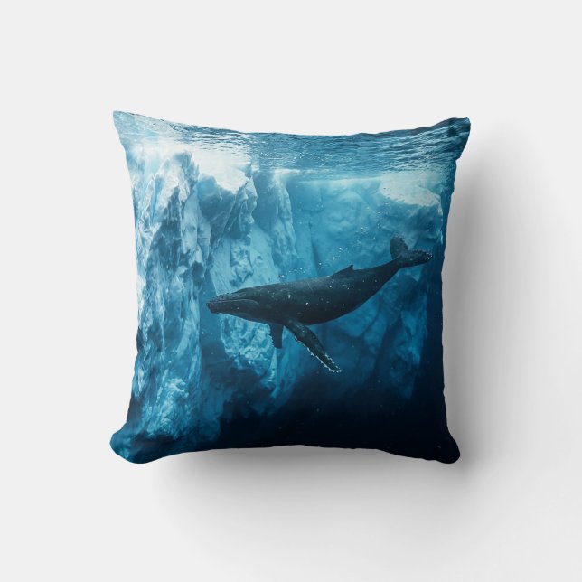 Underwater iceberg and a Humpback Whale Cushion (Front)