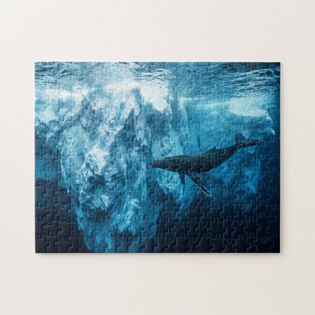 Underwater iceberg and a Humpback Whale Jigsaw Puzzle (Horizontal)