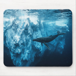 Underwater iceberg and a Humpback Whale Mouse Mat