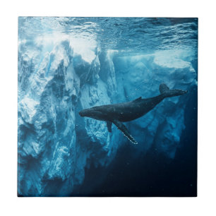 Underwater iceberg and a Humpback Whale Tile