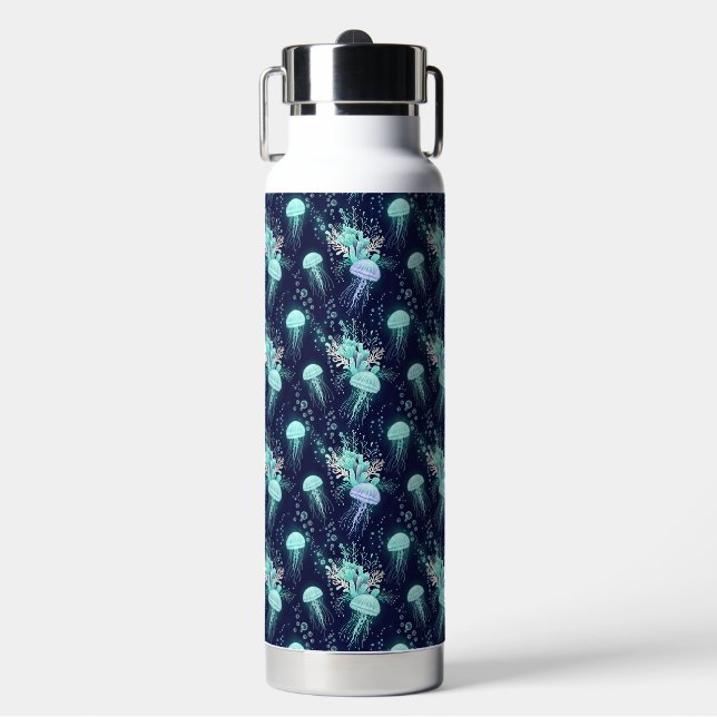 Underwater Jellyfish Pattern Water Bottle (Front)