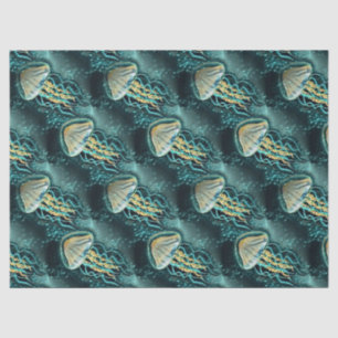 Underwater Jellyfish Teal Tissue Paper