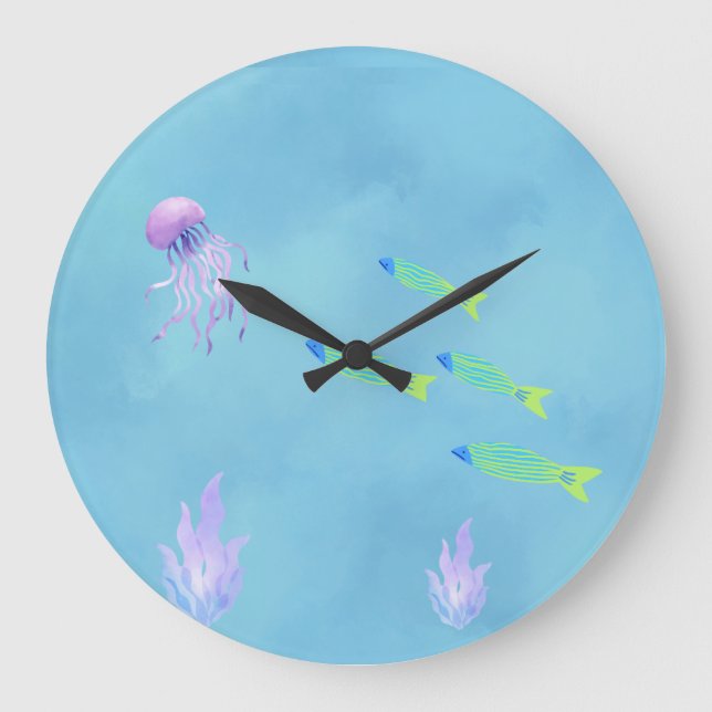 Underwater Jellyfish Wall Clock (Front)