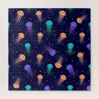 Underwater jellyfish world: bright pattern. jigsaw puzzle