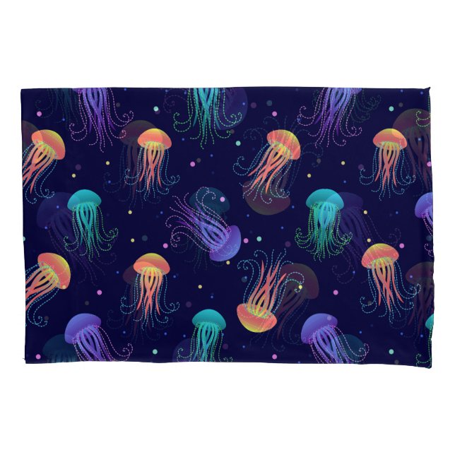 Underwater jellyfish world: bright pattern. pillowcase (Front)