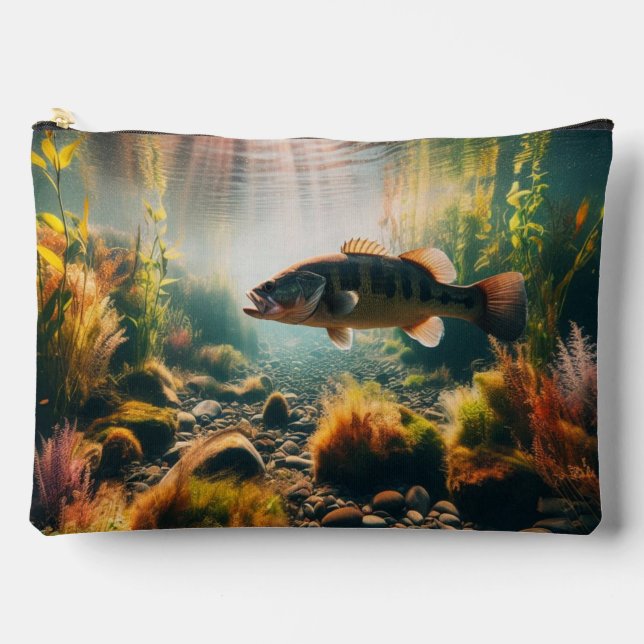 Underwater large mouth bass accessory pouch (Front)