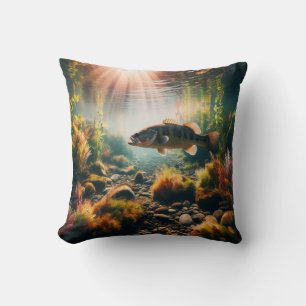 Underwater large mouth bass cushion