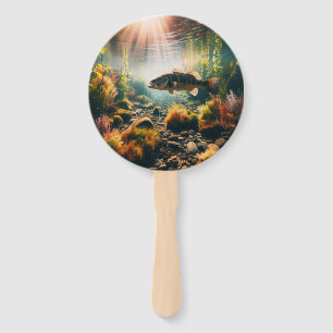 Underwater large mouth bass hand fan