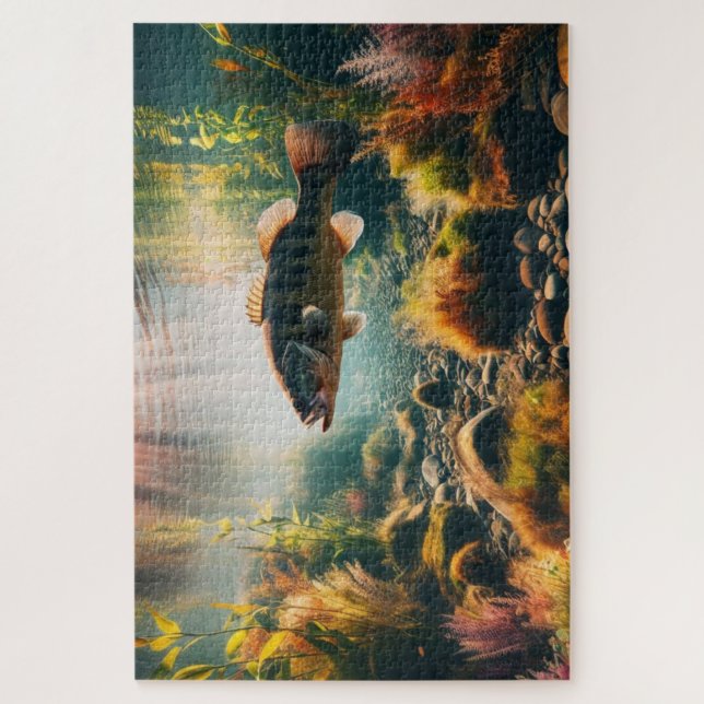 Underwater large mouth bass jigsaw puzzle (Vertical)