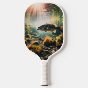 Underwater large mouth bass pickleball paddle