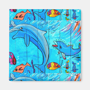 underwater laughing dolphins magnet