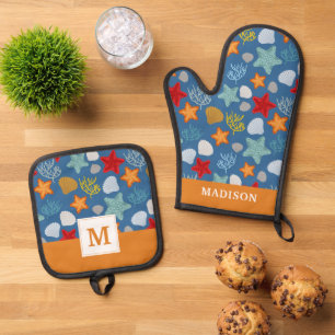 Underwater Life Pattern Oven Mitt & Pot Holder Set