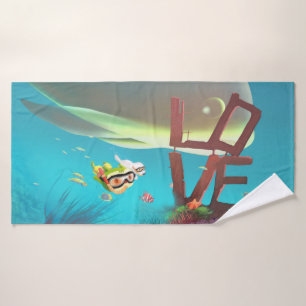 Underwater Love Bath Towel