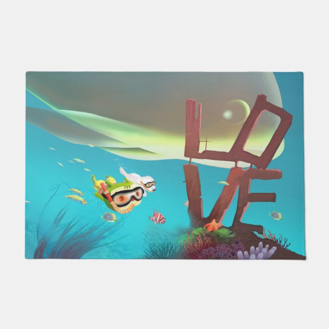 Underwater Love Doormat (Front)