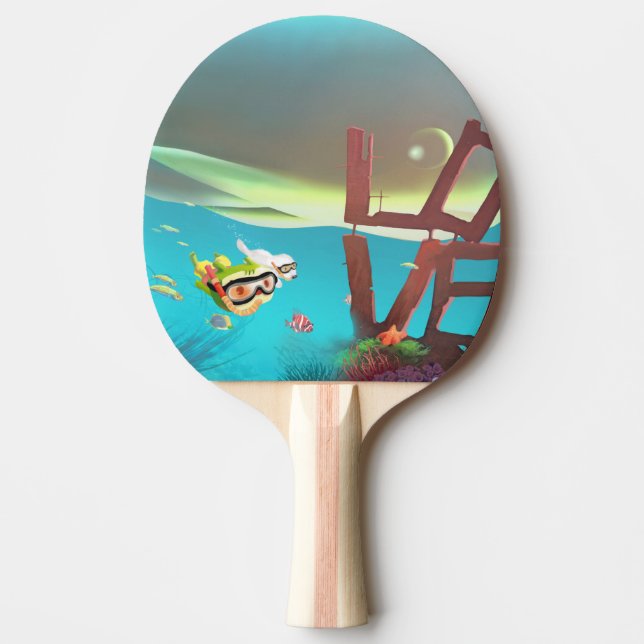 Underwater Love Ping Pong Paddle (Front)