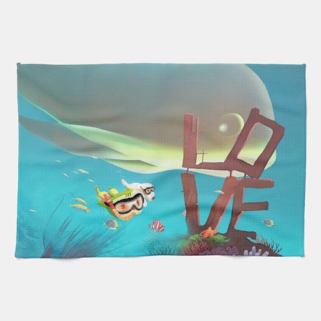 Underwater Love Tea Towel (Horizontal)