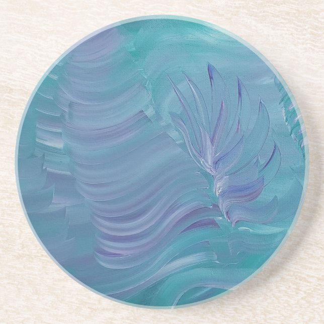 Underwater Magic Unique Colourful Abstract Art Coaster (Front)