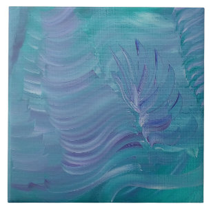 Underwater Magic Unique Colourful Abstract Art Tile