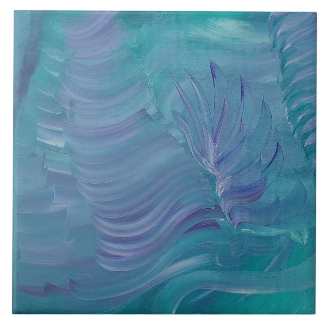 Underwater Magic Unique Colourful Abstract Art Tile (Front)