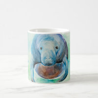 Underwater Manatee Watercolor