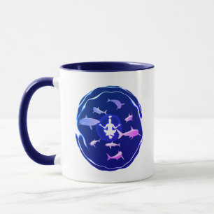 Underwater Meditation Swimming With Sharks Mug