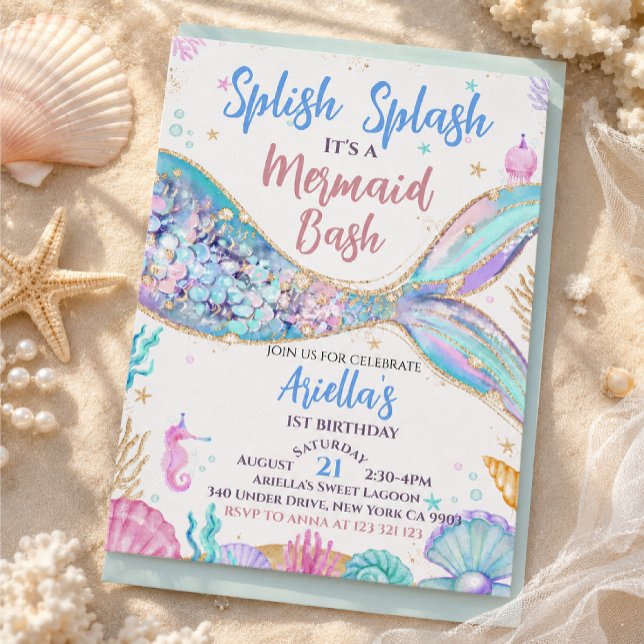 underwater mermaid birthday invitation (Creator Uploaded)