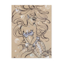 Underwater Mermaid Fish  Postcard