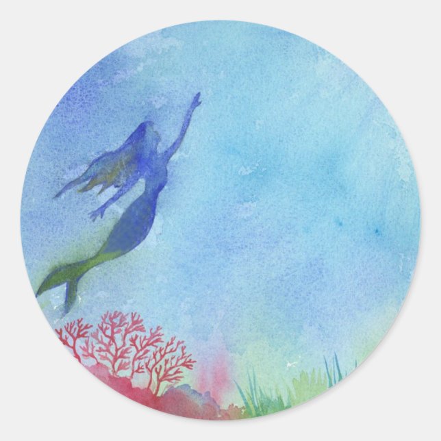 Underwater Mermaid Sticker (Front)