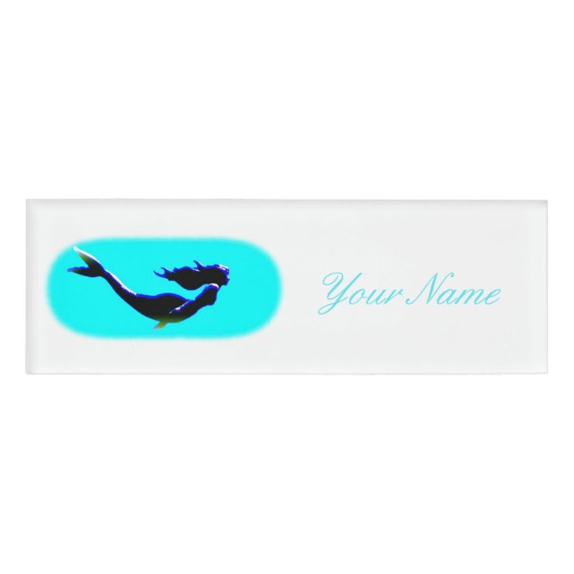 underwater mermaid swimming name tag (Front)