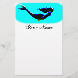 underwater mermaid swimming stationery