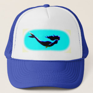 underwater mermaid swimming trucker hat