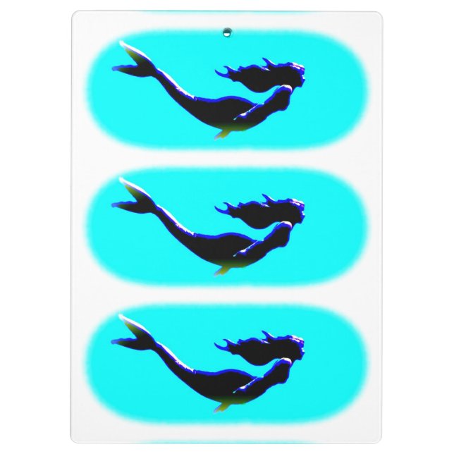 underwater mermaids swimming clipboard (Back)