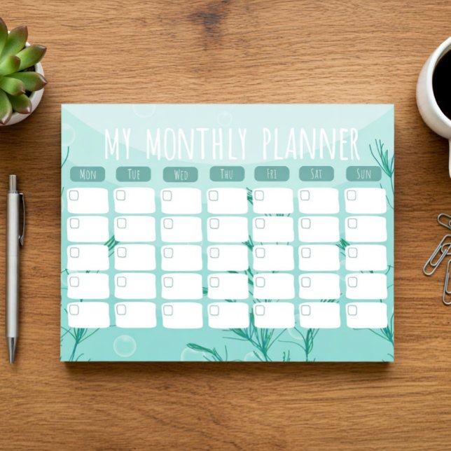 Underwater Monthly Planner Notepad (Creator Uploaded)