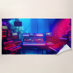 Underwater Music Studio Beach Towel