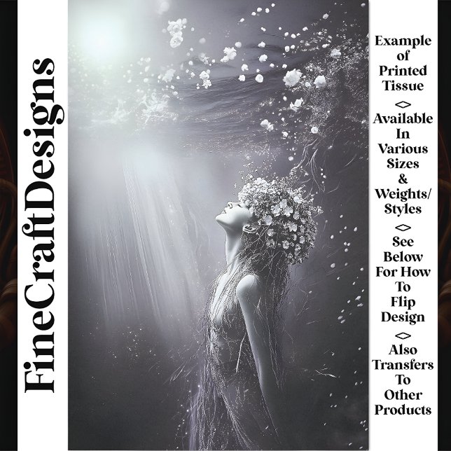 Underwater Mystical Tranquil Mermaid V8 Decoupage Tissue Paper (Creator Uploaded)