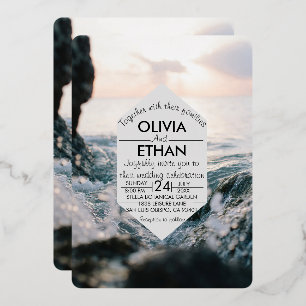 Underwater nature seaside Wedding Foil Invitation